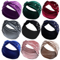 Wholesale New 2021 Women's Fashionable Headband Hair Ornament Party Multi Color Pearl Velvet Baroque Padded